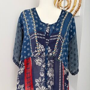 Johnny Was Vibrant Patterned Garment